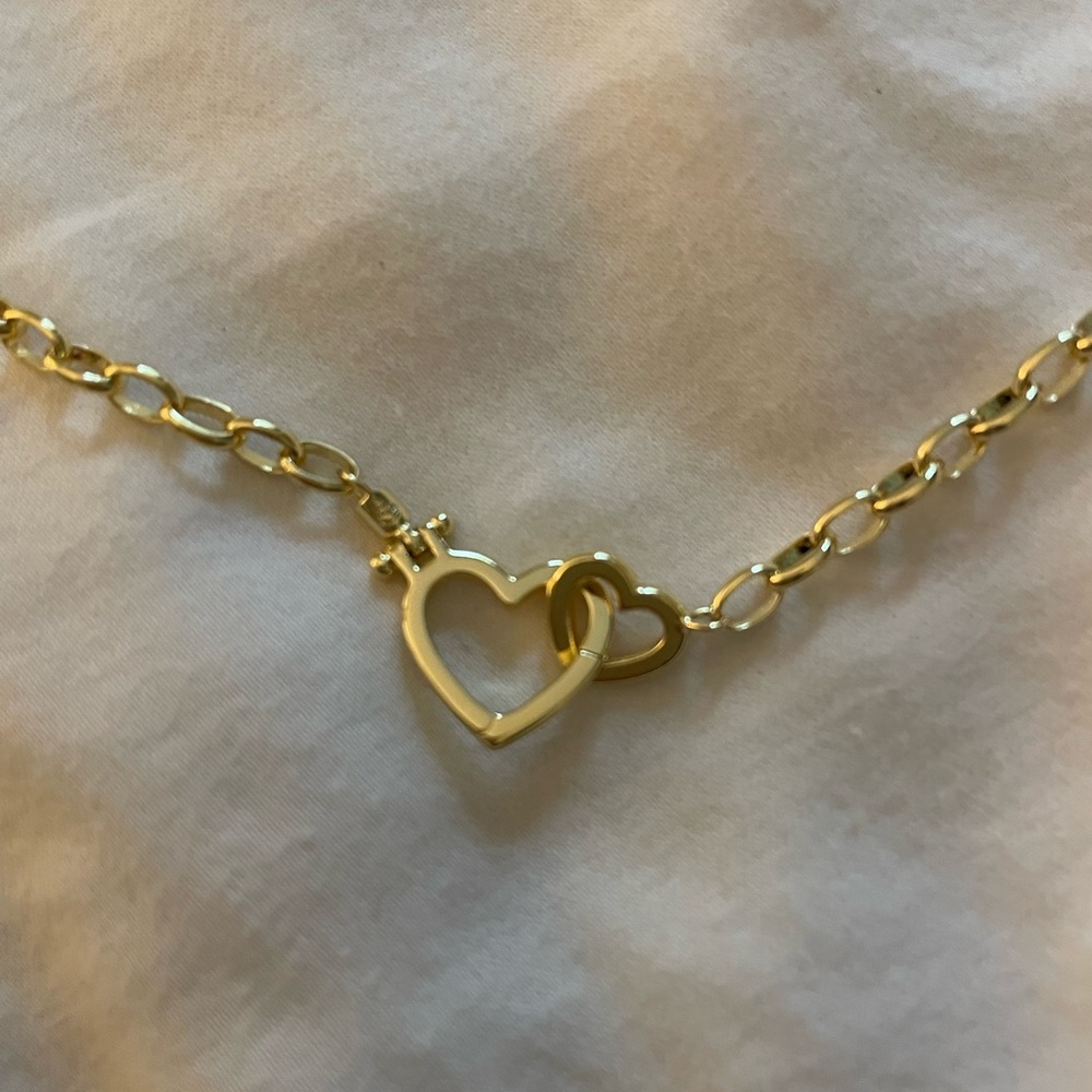 Gold Double Heart Shaped Necklace